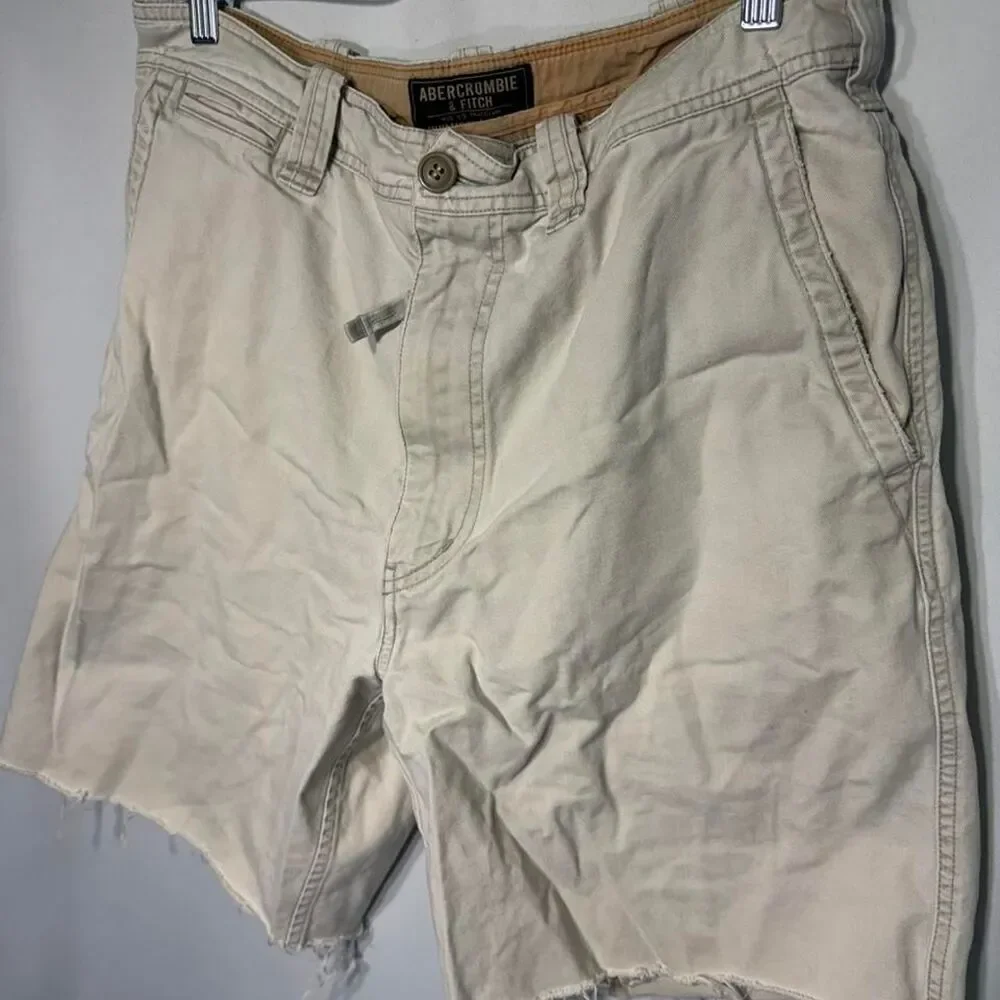 Abercrombie-fitch Men's Cream and Tan Shorts